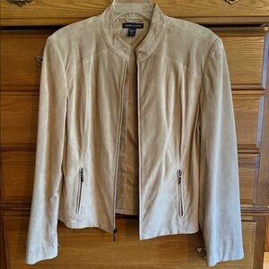 Valerie Steven’s Light Tan Suede Leather Moto Jacket
